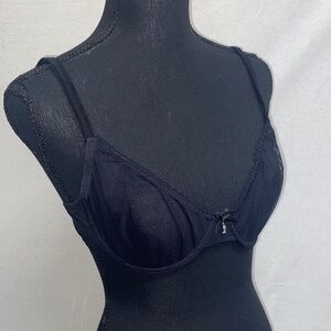 Elegant Sheer Underwire Black Women's Bra